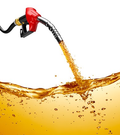 Fuel filling up from a gasoline pump - 3d Rendering